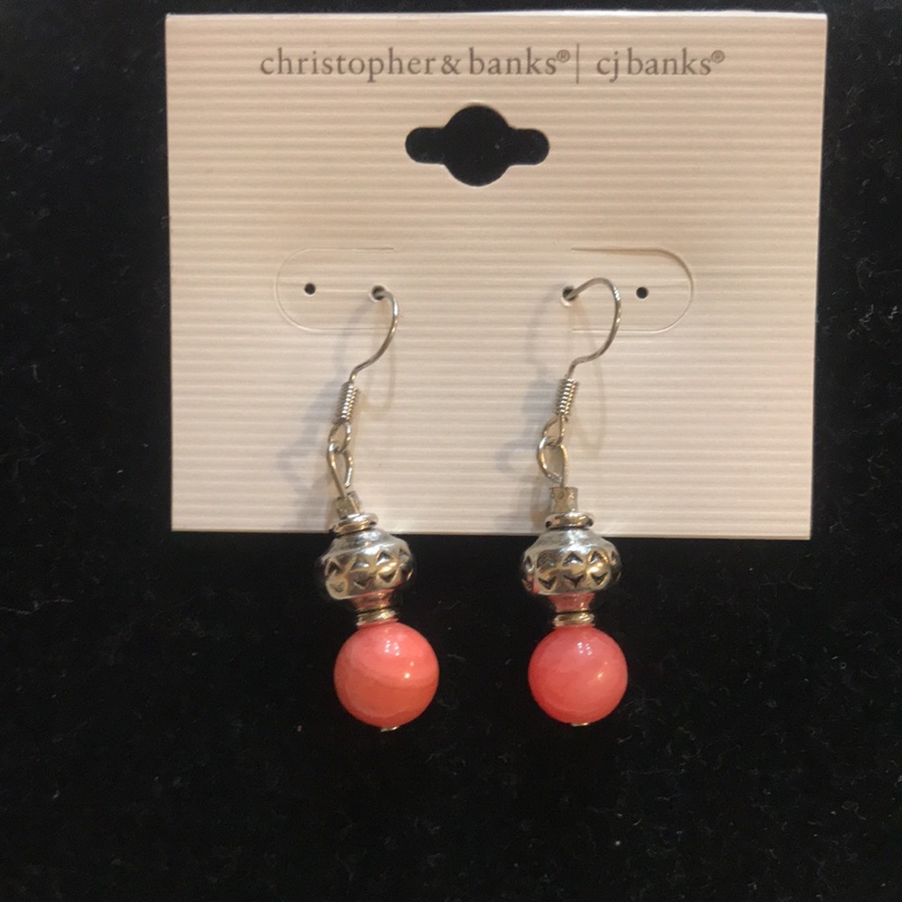 Basic Earrings Christopher & Banks  Coral Color